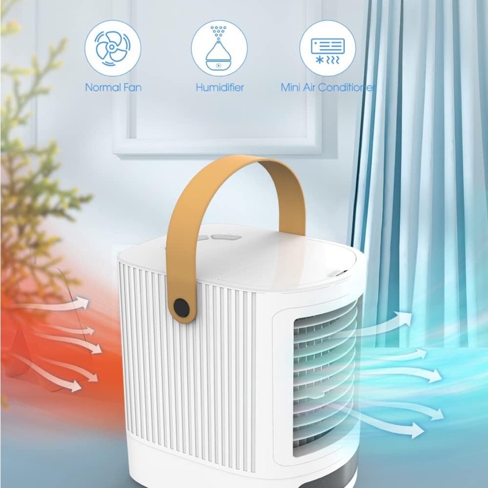 Portable Mini Evaporative Air Cooler Fan | Humidifier | LED Lights